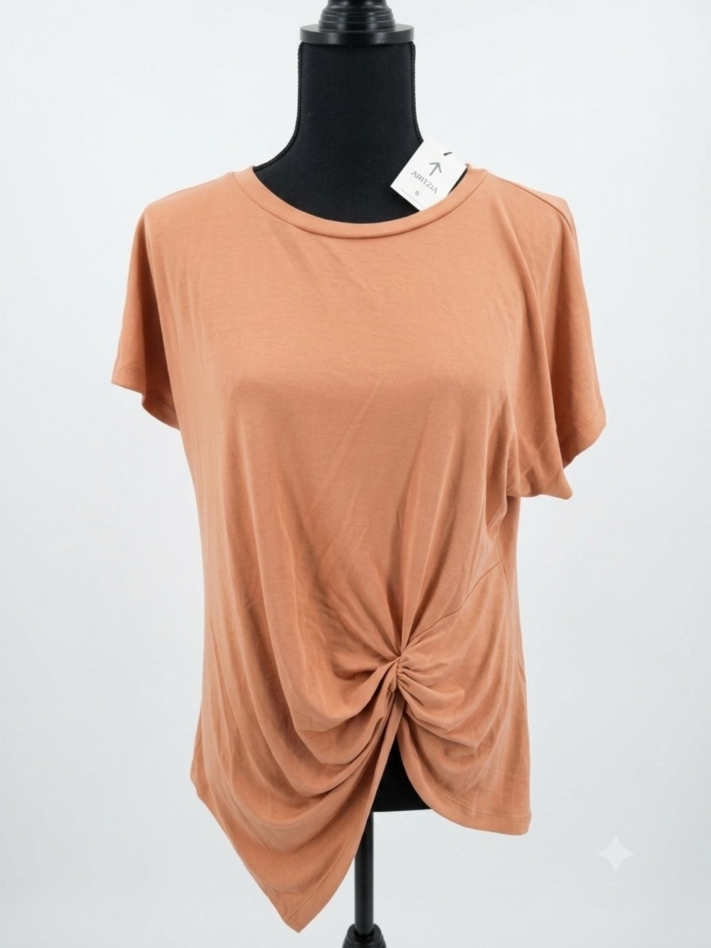 Lush Rust-Tone Short Sleeve Knot Front Tee